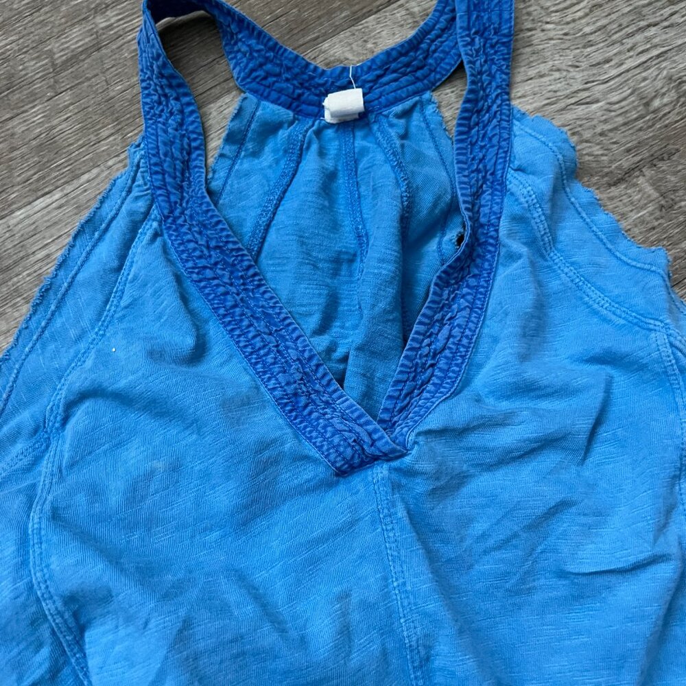Daily Practice by Anthropologie The Carlie V-Neck Mini Dress  in Sapphire - Picture 10 of 11